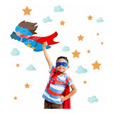 Vinilo Decorativo Infantil Nenes Super Heroes De 140 Cm 