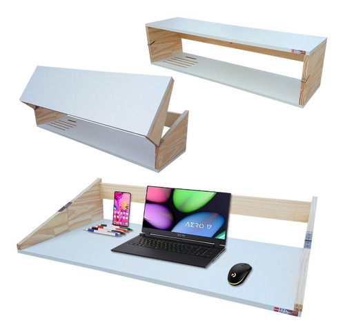 Escritorio Plegable Mesa Pc Flotante Estante