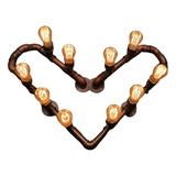 Lampara Vintage Industrial Corazon Grande Muro Pared Edison