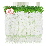 Flores Colgantes Wisteria Artificiales Blancas - Set 28 Uds.