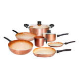Set 9 Pzs Bateria Cocina Antiadherente Ceramico Hudson Bz3