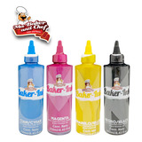 Kit De 4 Tintas Comestibles 250 Ml Para Impresora Ma Baker