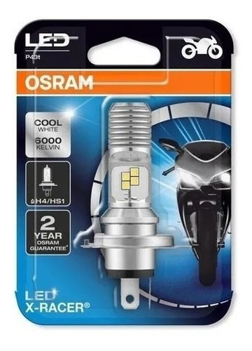 Lámpara Moto H4 Led 12v Osram Led X-racer 6000k Egs