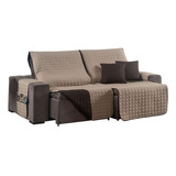 Capa Protetor Sofa Retratil 2,40m 2 Modulos Dupla Face