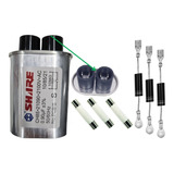 Kit Reparo Microondas Capacitor 0,90uf + 3 Diodo + 3 Fusivel