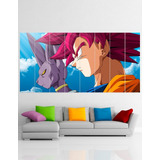 Cuadro Poliptico Beerus Y Goku Dragon Ball Xxl 192x100cm