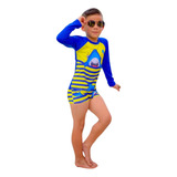 Roupa De Banho Infantil Menino E Menina Com Proteção Uv50+