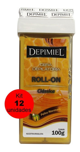 Kit 12 Cera Depilatória Roll-on Clássica 100g - Depimiel