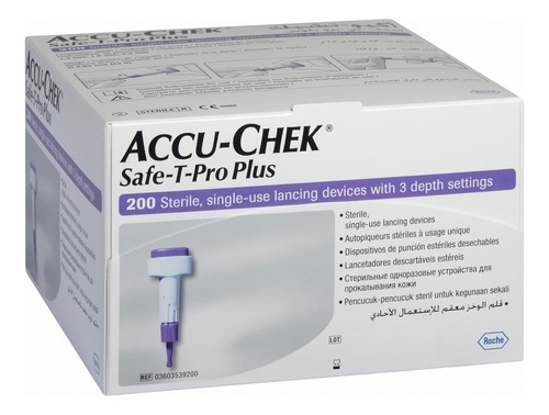 Lanceta Accu-chek Safe-t-pro Plus 200 Unidades.