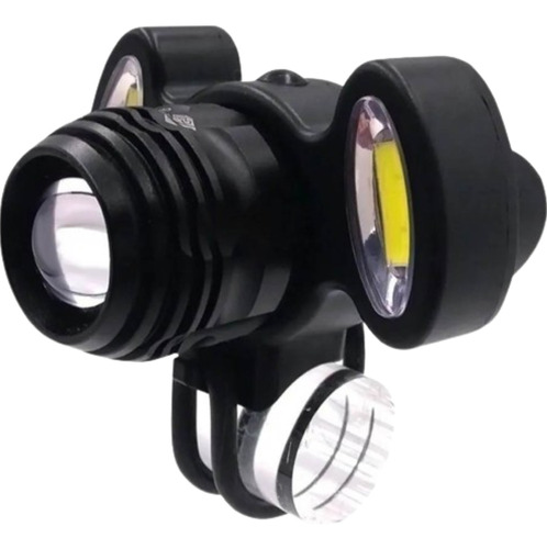 Farol Para Bike (3 Focos) - Led Com Zoom Recarregável