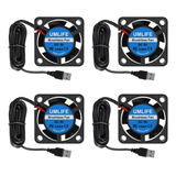 Umlife 4pcs Usb 5v Dc Fan 2510 Pequeno 2 Pin Enfriador De Re