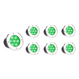 Kit 7 Balizador Spot 7w Verde Chão Embutir Piso Jardim Led