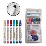 Marcador Comestible Multicolor Pastel X6 - Cotillón Waf