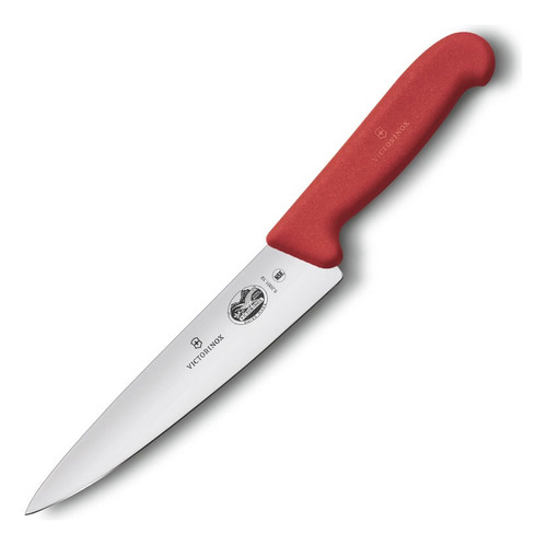 Cuchillo Victorinox Trinchar Hoja 19 Cm 5.2001.19 Nsf Fibrox Color Rojo