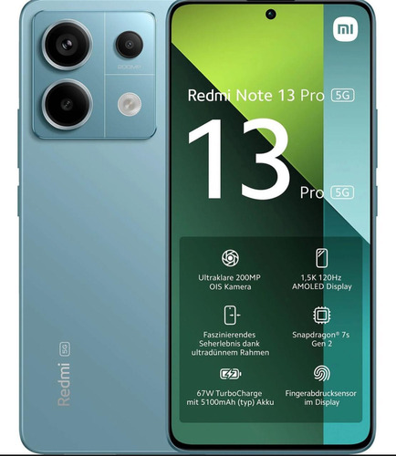 Smartphone Note 13pro 5g 256gb 8gb Ram Azul Versão Global