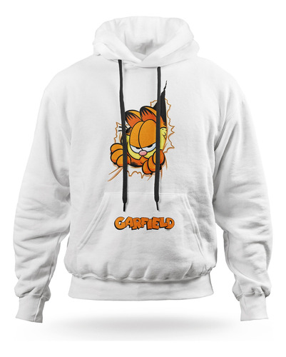 Buzo Hoodie Blanco Garfield Comic