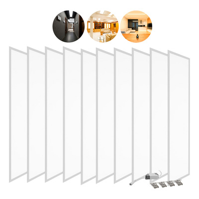 Kit 10 Painel Plafon Embutir Led 32x122cm 50w Retangular Branco Neutro 110v/220v
