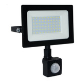 Reflector 50w Luz Fria Negro Con Sensor Halux Md6013082