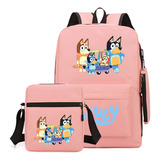 Mochila Escolar Para Estudantes Bluey Bluey Conjunto De Moch