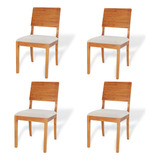 Kit 4 Cadeiras De Jantar Araça Encosto Com Detalhe Maciças