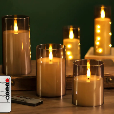 Kacm Juego 3 Velas Electrónicas Con Control Remoto Y