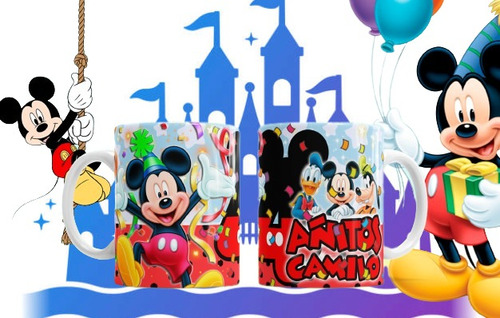 Taza Mickey Mouse 4 Añitos Personalizada