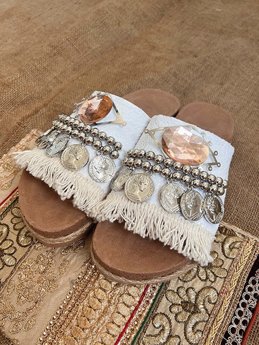 Sandalias Piedras Verano Boho Livianas Plataforma Baja Eva 