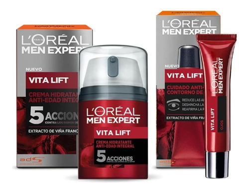 Loreal Vitalift Men Expert Kit Antifatiga Antiarrugas