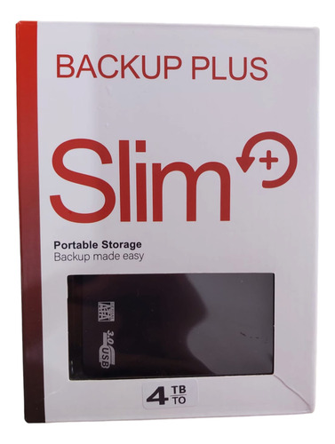 Disco Duro Externo 4tb, Slim Backup Plus 