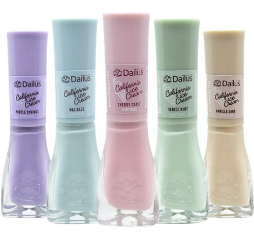 Kit Dailus Coleção Ice Cream Com 05 Esmaltes 8ml