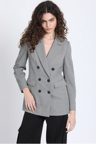 Blazer Cruzado Pied De Poule Negro Liola