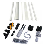 Kit Banheiro Aluminio Box Redondo Branco 1,90x1,30m S/ Vidro