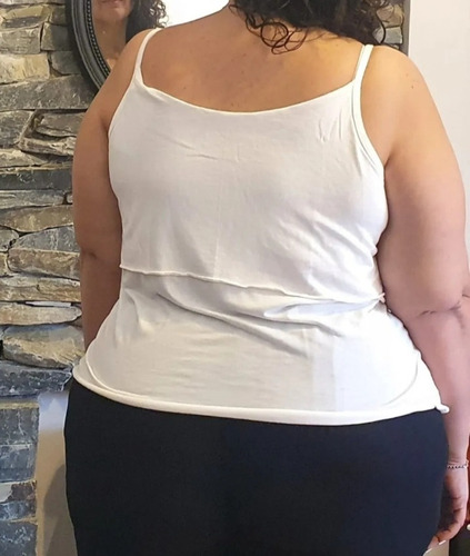 Musculosa Blanca Con Volado Mauro Sergio Talles Grandes 3xl