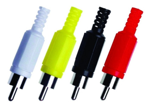 Ficha Conector Rca Macho Amarillo Blanco  X 10 Uni