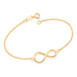 Pulseira Ouro 18k Rommanel Joias Símbolo Infinito 19 Cm