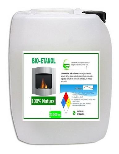 Bioetanol Para Chimeneas Antorchas Etc 20 Litros