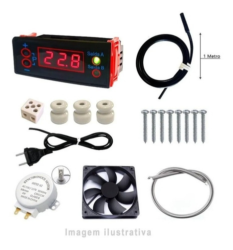 Kit Chocadeira Termostato + Resistencia + Motor + Cooler