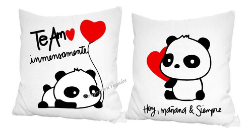 2 Almohadones  Regalo Dia Enamorados Aniversario Pareja Amor Cumpleaños Decoracion Divinos 