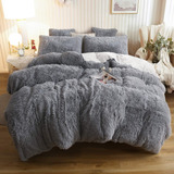 Acolchado Pelo Largo Y Flannel King + 2 Almohadones 50x50