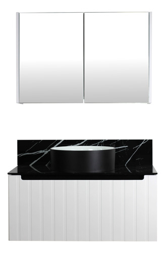 Gabinete Para Banheiro Armani 80cm Completo Mazzu