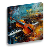 Cuadro Lienzo Canvas Violin Piano Oleo Sala Estudio 50*60cm