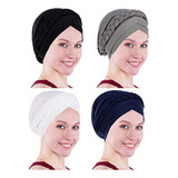 Coolwife Chemo Cancer Turbans Cap Twisted Braid Hair Cover W