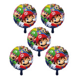 Pack 5 Globos Súper Mario Bros + Varillas