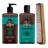 Kit Balm E Shampoo Barba Calico Jack + Pente Don Alcides