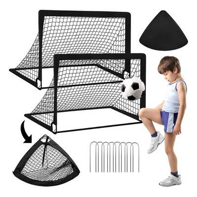 2 Kit Porterías Fútbol Para Niños Plegables C\u002Fbolsa 120×90cm | Meses sin interés