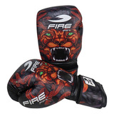 Guantes De Box Fire Sports® Piel Boxing 12oz 14oz Rojo