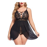 Babydoll De Talla Grande Para Mujer Xxl Color  Negro