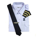 Camisa Piloto  + Corbata + Charretera Flex + Pin Aviador
