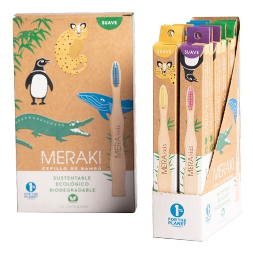 Cepillo Dientes Merakids (niños) Caja X 20 Bamboo Biodegrad.