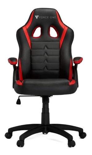 Cadeira Gamer Force One Essential Series Preta E Vermelha Material Do Estofamento Couro Sintético